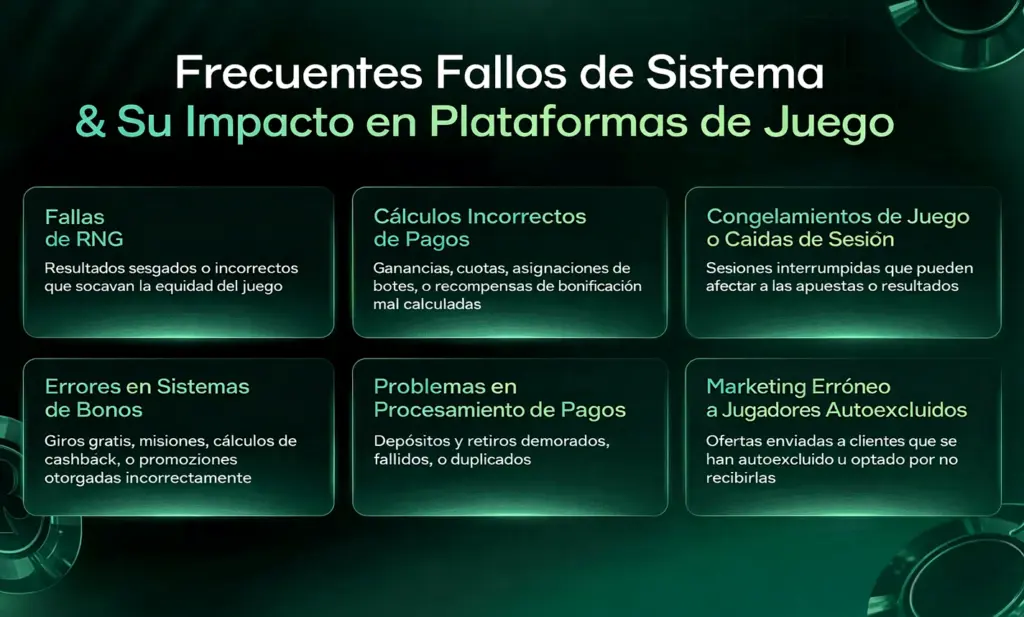 Impacto de los fallos del sistema en las plataformas de juego