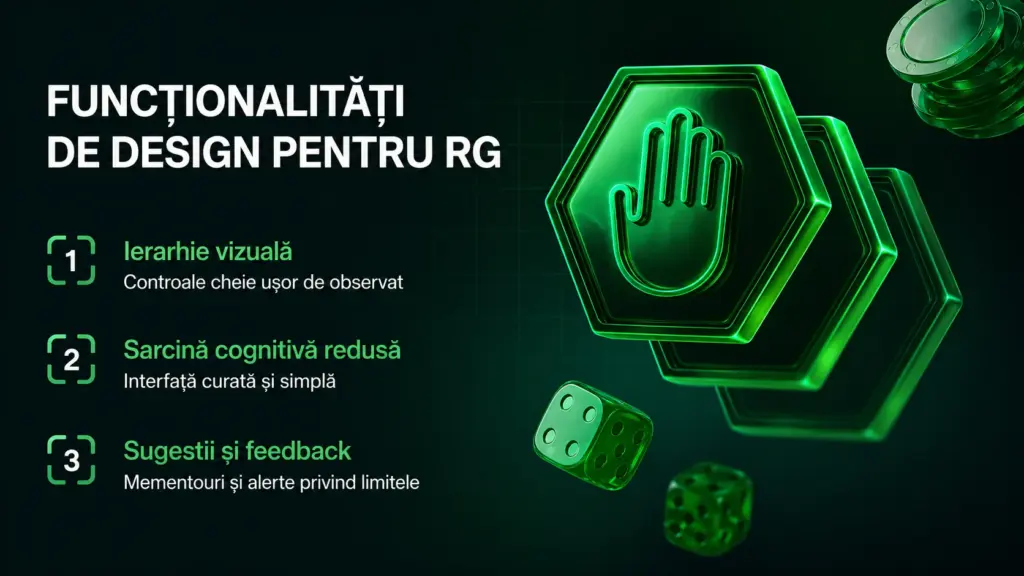 Soft2Bet funcționalități de design pentru joc responsabil infographic